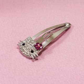   Hello Kitty Bling Swarovski Crystal Clip Hair Pin Children Gift  