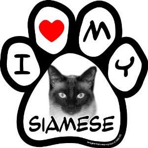  Imagine This I love My Siamese Image Paw Car Magnet, 5 1/2 