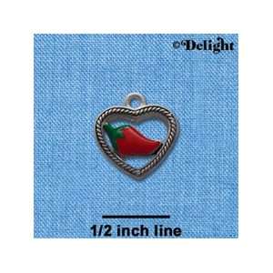  C1064* tlf   Jalapeno in Rope Heart   Im. Rhodium Plated 