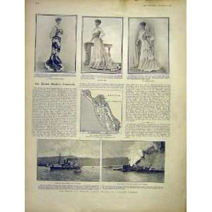   Ladies Fashion Dress Gown Map Alaska Tonkin Japan 1903