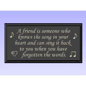 Decorative Wood Sign Plaque Wall Decor with Quote A friend is someone 
