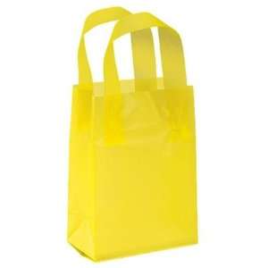  Lemon Yellow Plastic Frosted Shopping Bags