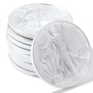    Ten 2009 Silver American Eagles w/ Coin Vault BU