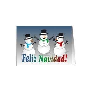  Merry Christmas dancing snowmen spanish Card Health 