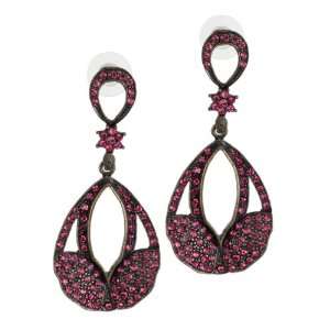  Oxidized Earrings Studded with Pink Stones   SHJ 