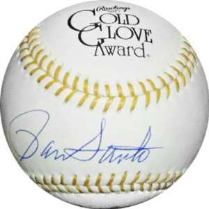 Ron Santo Autographed MLB Engraved Gold Glove Award Baseball  