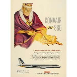  1958 Ad Convair Jet 880 Airplane TWA Delta King Midas 