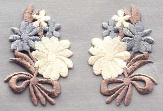 10 Embroidered, Iron On Patches. Flower Appliques  
