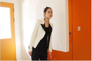 L36 Trendy Women Long Sleeve Lapel One Button Casual Suit Blazer Top 