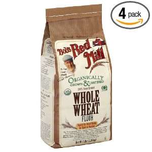 Bobs Red Mill Flour Whole Wheat Organic, 5 pounds (Pack of4)
