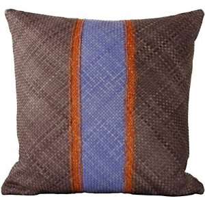  Lance Wovens Ribbons Genziana Leather Pillow