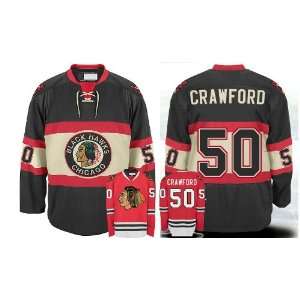  Authentic NHL Jerseys Corey Crawford THIRD BLACK Hockey Jersey 