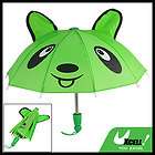 Child Panda Print Foldable Metal Frame Grass Green Mini Umbrella Toy