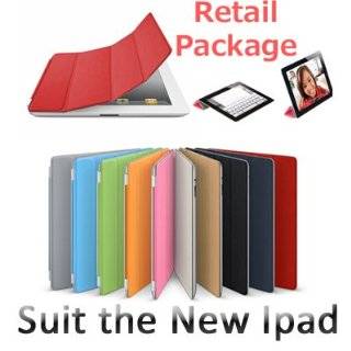 Red Magnetic Hard Smart Cover Retail Package Wake and Sleep for iPad 2 