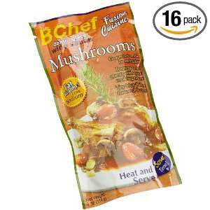 BChef Mushrooms Demi Glace Wine Sauce, 4 Ounce Pouch (Pack of 16 
