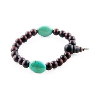  Karma Mantra Rosewood & Turquoise Bracelet Jewelry