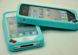   Cuty Silicone Hello Kitty Case Cover for iPhone 4G Lite Blue  
