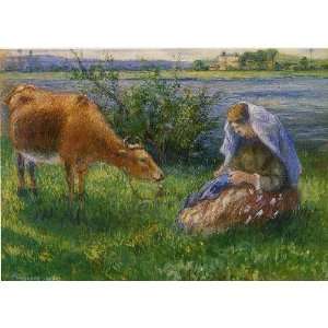   Camille Pissarro   32 x 22 inches   Cowherd, Pontoise