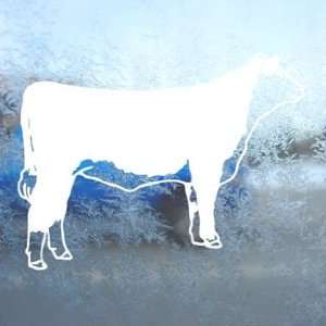  Hereford Cow Usa Cowboy White Decal Laptop Window White 