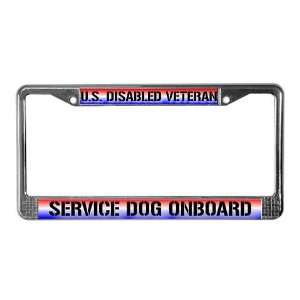 Disabled Veteran / Service Dog Military License Plate Frame by 