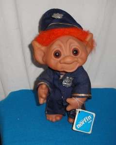 NORFIN TROLL POLICE OFFICER MCNORFIN ORANGE HAIR + TAG  