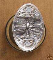   Privacy Crystal Egg Shape Door Set knobs securely mounted to rosette