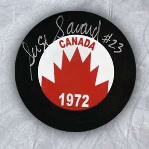 Serge Savard 1972 Team Canada Autographed/Hand Signed Hockey Puck