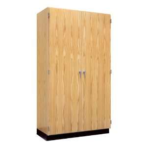 Tall Wood Storage Cabinet with Oak Doors 48 W Toys 