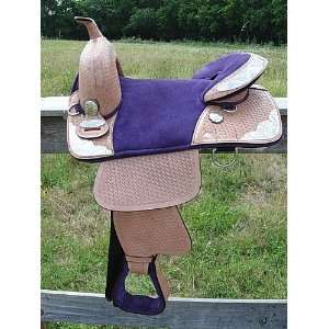   Tan Harness Purple Rough Out Seat With Conchos
