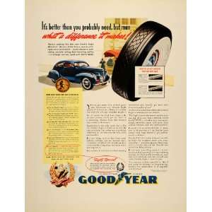  1939 Ad Goodyear Rubber Tires Wheels Car Rayotwist Cord 
