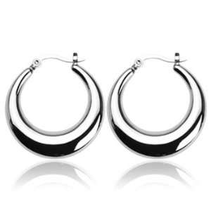  Spikes 316L Stainless Steel Crescent Moon Round Click Top 
