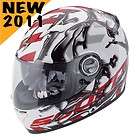 SCORPION New 2011 EXO 500 Helmet OIL White/Red MEDIUM