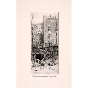 com 1907 Print Ernest Peixotto Open Market Barter Crowd Naples Italy 