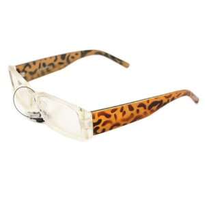 Hotlove Square Fashion Sunglasses P1508 Clear Front with Leopard Sides 