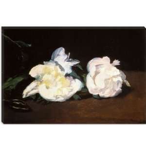 Branch of White Peonies and Secateurs by Edouard Manet Canvas Painting 