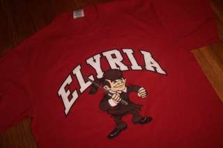 Vintage ELYRIA HIGH SCHOOL PIONEER MASCOT Red T Shirt  