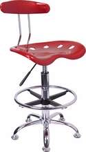 Flash Drafting Stool Tractor Seat Wine Red Bar Height  