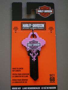 Schlage Harley Davidson Key Blank   Pink Tribal  