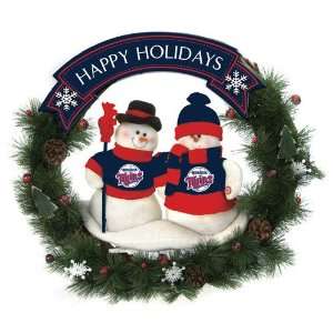  Minnesota Twins Mlb Snowman Christmas Wreath (20)