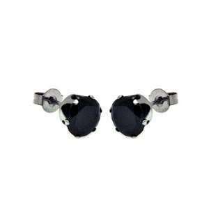   Cubic Zirconia Black Round Stud Earrings (8mm) SeaofDiamonds Jewelry