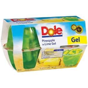 Dole Fruit Bowls Pineapple in Lime Gel 4.3 Oz Cup   6 Pack  