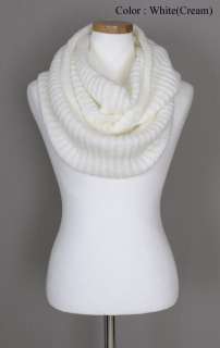   New Womens Double Wrap Circle Ring Chunky Knit Infinity Scarf  