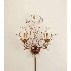   and Company 5882 2 Light Crystal Bud Wall Sconce, Cupertino Finish