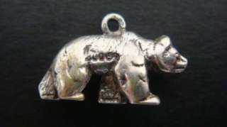 Vintage 800 Silver Grizzly Bear Charm  