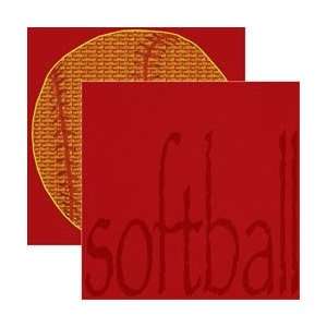 Scrappin Sports Sporty Words Double Sided Cardstock 12X12 Softball 