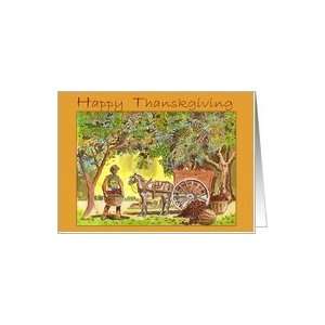  Harvesting at the Apple Farm Thanksgiving Card Health 