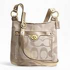 NWT COACH GOLD METALLIC OPTIC SWING PENELOPE HIPPY CROS