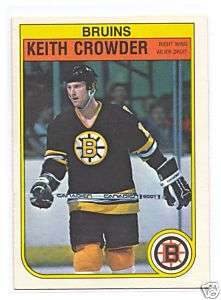 1X 82 83 OPC # 10 BRUINS KEITH CROWDER NRMT MT ROOKIE  