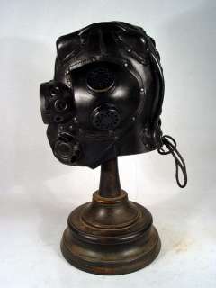 Black Pilot Leather GAS MASK and Helm hood goggles Steampunk Bob 