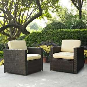  Palm Harbor 2 Piece Outdoor Wicker Seating Set   Two Outdoor 